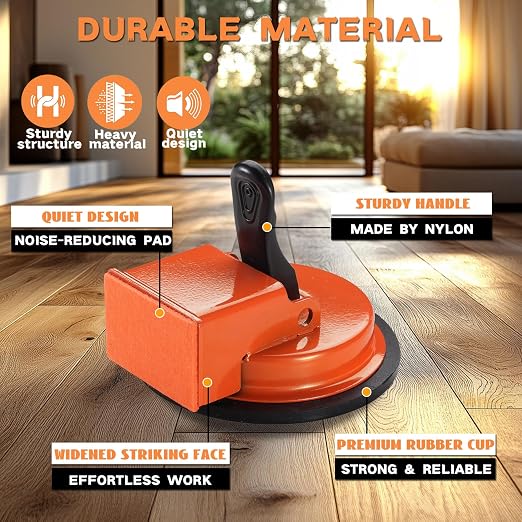 REXBETI Floor Gap Fixer Tool, Plank Gap Repair Kit, Heavy Duty Suction Cup | 90° widened striking, 10pcs sticky pads. Laminate Flooring Tool. Fixer Laminate/Vinyl Flooring/Hardwood/LVP