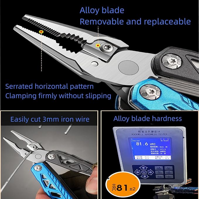Upgraded Adjustable Wrench Multitool Hammer, 18 in 1 | Pocket Multi Tool Pliers, All-in-One Survival Tool, Camping, Everyday Use