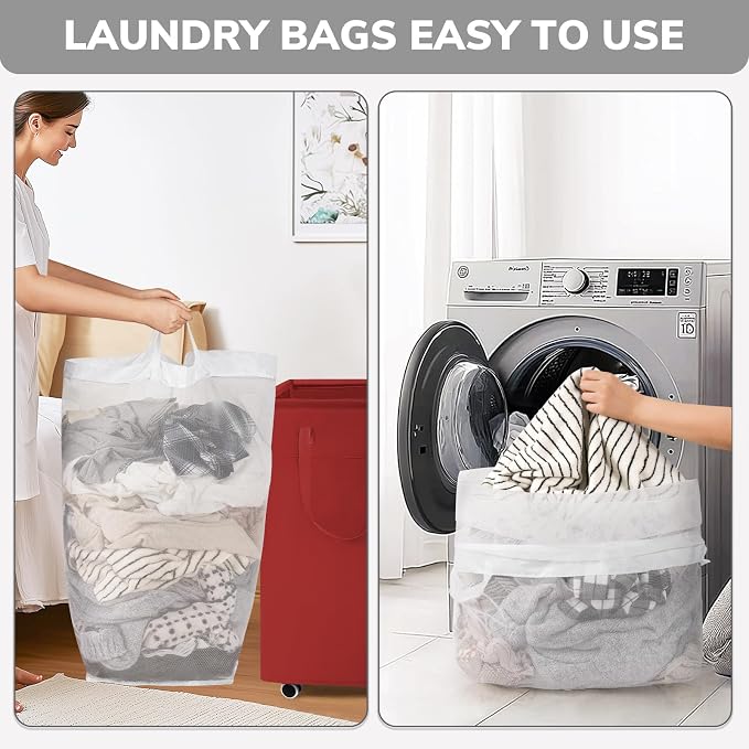Goodpick 75L Collapsible Laundry Baskets with Removable Wash Bag and Wheels | Laundry Basket with Wheels, Rolling Laundry Hamper with Handle for College Dorm, Laundry Hamper on Wheels, Red