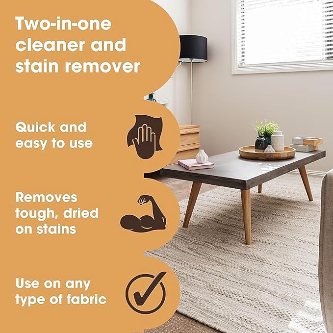 Furniture Clinic Fabric Cleaner | Everyday Cleaning Spray for Furniture, Fabric, Rugs, Carpet, Couches, Car Seats and More | Quick and Easy Application (17oz / 500ml)