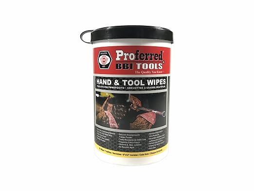 T99001 PROFERRED Hand and Tool Wipes, Heavy Duty Tool Cleaning Wipes, Hand Cleaning Wipes, Degreasing, Waterless Hand Cleaner, Dual Surface, Work Surface Wipes,82 Count (Pack of 1) | Degreasing Waterless Hand & Work Surface Cleaner, Dual Surface Indust...