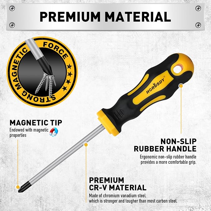 HORUSDY 140-Piece Magnetic Screwdriver Set with Plastic Racking, Includes SAE & Metric Hex Keys, Precision Screwdriver and Magnetizer Demagnetizer DIY Tools for Men Tools Gift