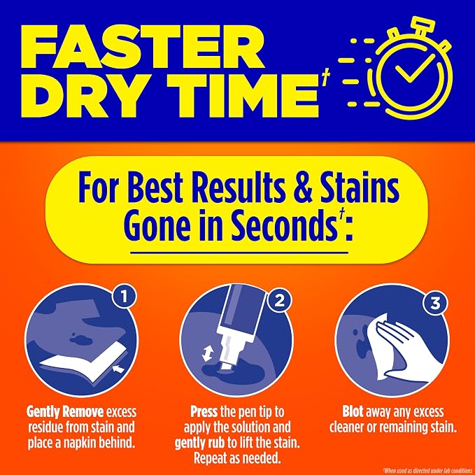 Tide Stain Remover for Clothes, Tide To Go Pen, Instant Stain Remover Pen & Spot Cleaner, Portable & Travel-Friendly, Works on Food & Drink Stains, Fits in Purses & Bags, 3 Count (Pack of 1)