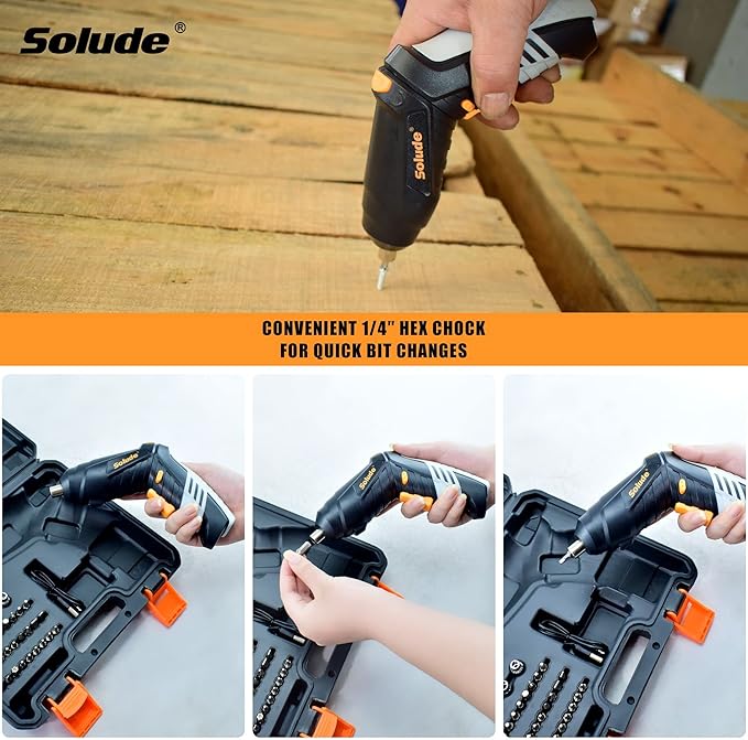 SOLUDE 130-Piece Home Tool Kit with 3.6V Electric Screwdriver,Basic Household Tool Set for New Home,Apartment,College Dorm and DIY Projects