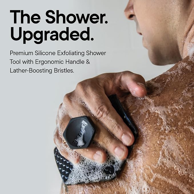 TOOLETRIES Silicone Body Scrubber 2.0, Loofah Alternative - Charcoal | Gentle exfoliating shower scrubber that's quick drying, hygienic and longer lasting than traditional loofahs.