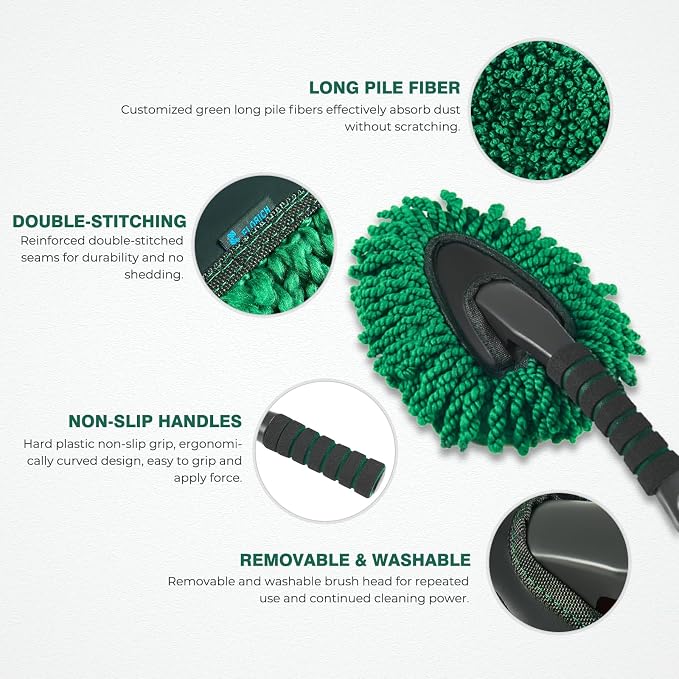 FLORICH Microfiber Car Duster Kit, Large Extendable Car Duster Exterior Scratch Free, Durable Car Brush Interior for Cars RV Truck