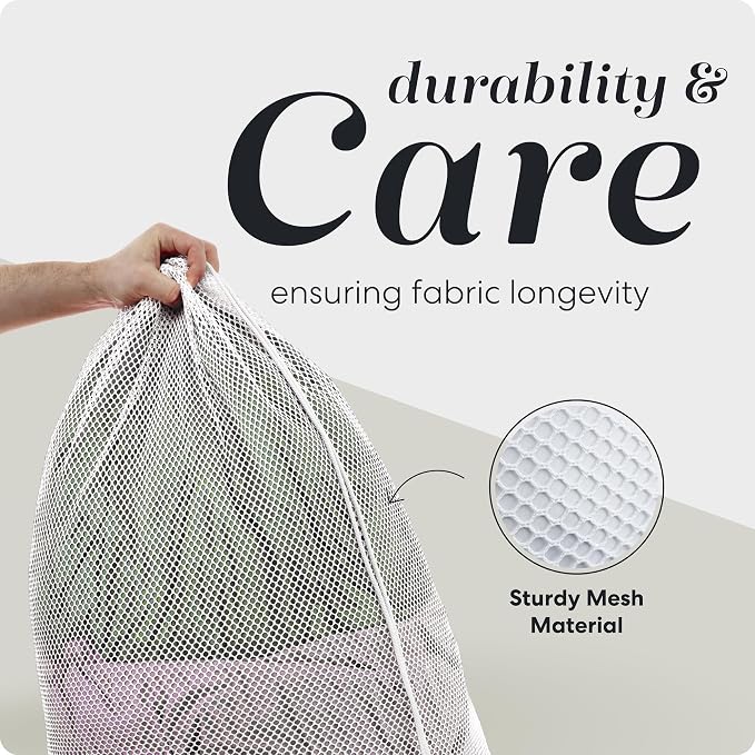 Handy Laundry Mesh XL Laundry Bag 24"x36", Heavy Duty Drawstring, White | XL 24x36 Mesh Laundry Bag, Secure Drawstring, Heavy Duty, Machine Washable, for Delicates Dorm Travel Storage, White