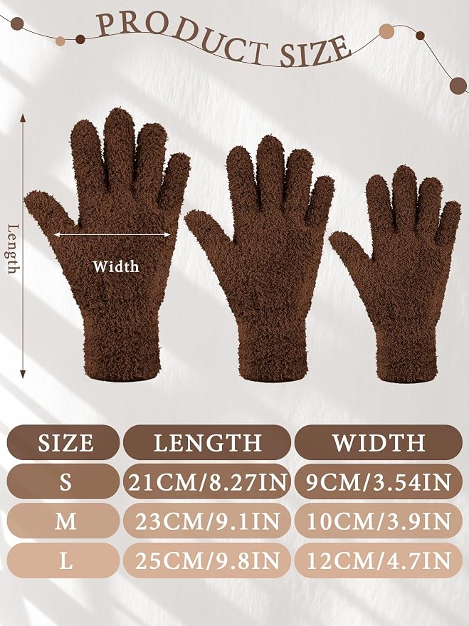 Patelai 3 Pairs Microfiber Plant Dusting Gloves Leaf Cleaning Gloves for Indoor Plants, Blinds, Furniture, House (Black,Brown,Khaki,Small)