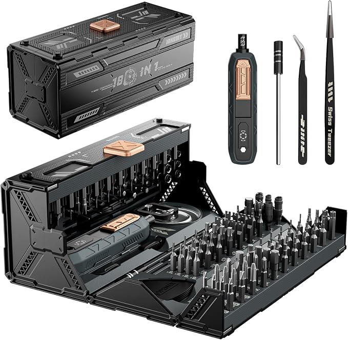 Mini Precision Manual Screwdriver Set,JAKEMY 180 in 1 Laptop Screwdriver Repair Tool Kit,Magnetic Multi-Bit Tiny Manual Screwdriver Bit Kit for DIY,Computer,PS5,Xbox,RC Car,Jewelers,Glasses,Watch,Home
