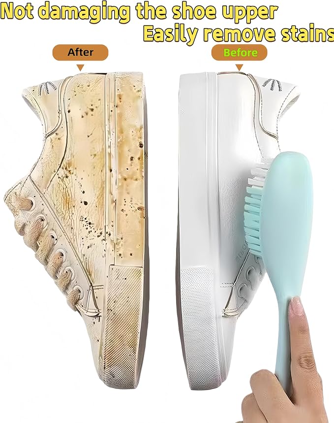2 Pack Soft Bristle Cleaning Scrub Brush Laundry Brush Scrubber Brush | Soft Scrub Brush for Clothes, Carpet and Fabric Stain Removal, Scrubbing Brush with Ergonomic Handle Household Cleaning