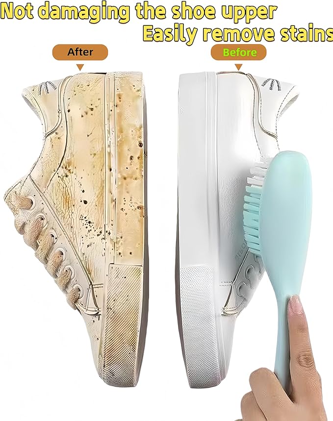 2 Pack Soft Bristle Cleaning Scrub Brush Laundry Brush Scrubber Brush | Soft Scrub Brush for Clothes, Carpet and Fabric Stain Removal, Scrubbing Brush with Ergonomic Handle Household Cleaning
