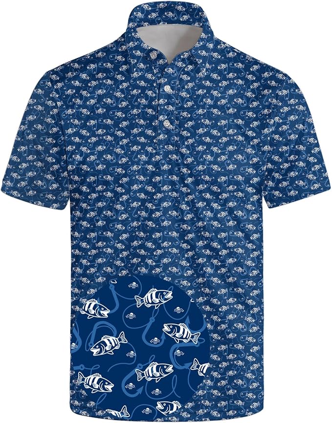 Polo Shirts for Men Moisture Wicking Mens Polo Shirts Patriotic Shirts for Men