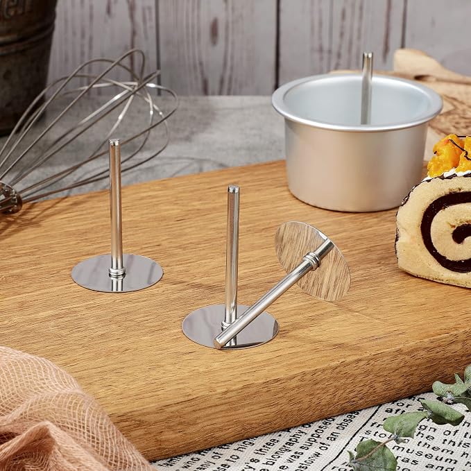 8 Pieces Cake Heating Core for Baking Cakes Stainless Steel Heating Rod 2 Inches Silver Rod for Decorating Supplies Baking Tools Accessories