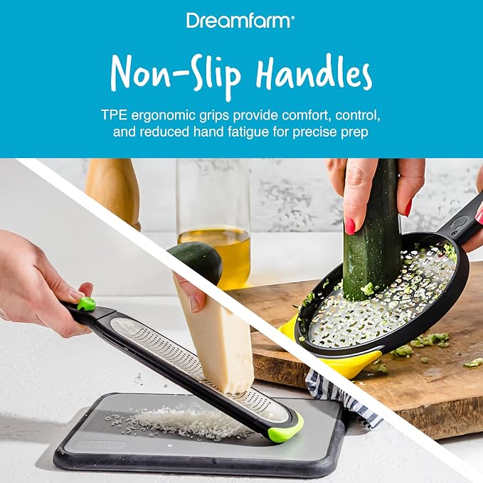 Dreamfarm Grater Set - BlackGreen/Yellow, Set of 2