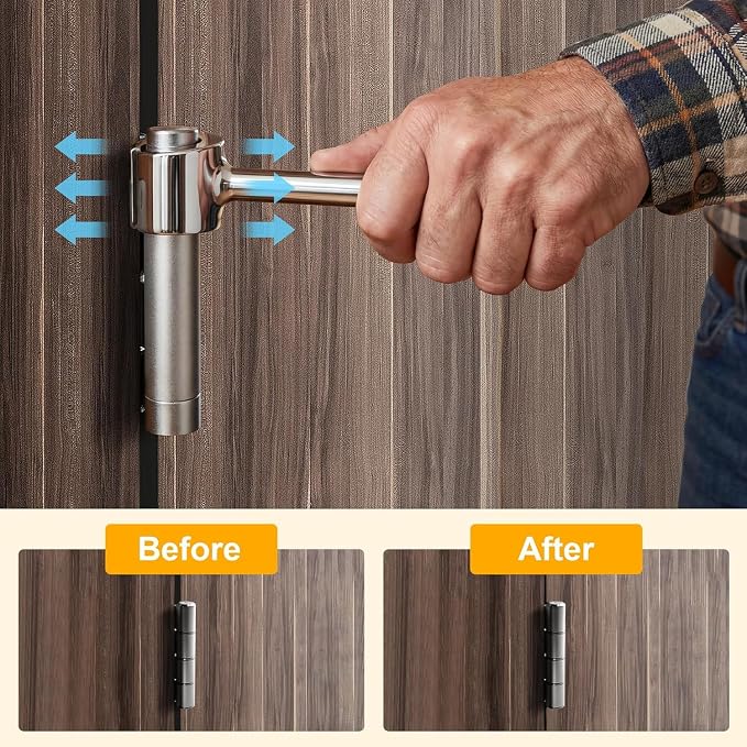 Door Hinge Adjustment Tool for Residential and Commercial, Upgraded Hinge Gap Adjusting Wrench for Door Quick and Efficient Solutions, User-Friendly Adjustments Tools (Silver)