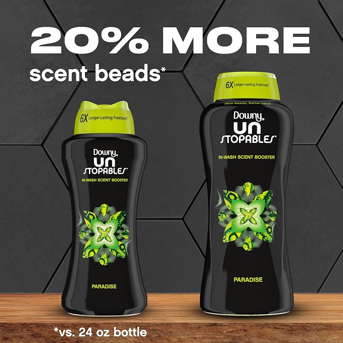Downy Unstopables In Wash Scent Booster Beads, Paradise Scent, 30.1 oz, Laundry Beads for Odor Protection, Downy Scent Booster Beads, Laundry Scent Boosters