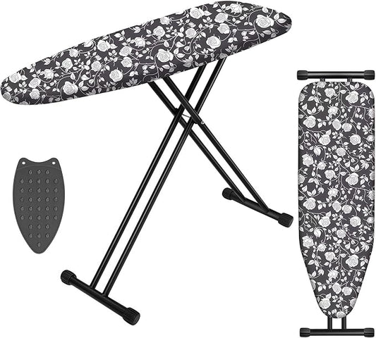 Ironing Board, Compact Ironing Board 13x43 Ironing Area with Extra Thick Height Adjustable Ironing Boards, Stable Structure, Easy to Fold,Silicone Iron pad