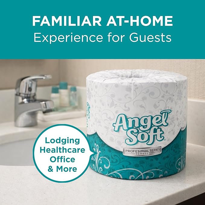 Angel Soft Professional Series by Georgia-Pacific PRO 2-Ply Embossed Toilet Paper, White, Individually Wrapped, 450 Sheets Per Roll, 20 Toilet Tissue Rolls Per Case, 16620