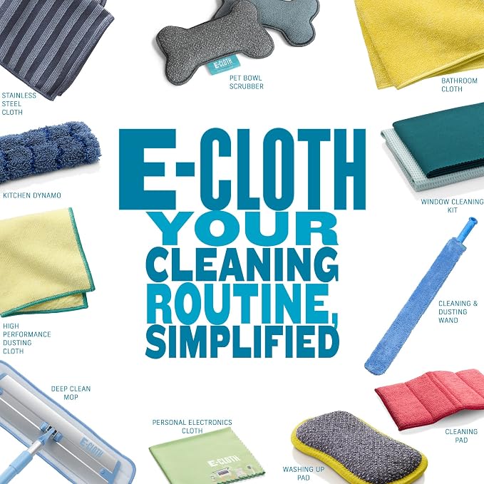 E-Cloth Cleaning & Dusting Wand, Reusable Duster - Blue, 1 Pack | Long Hand Dusters for Cleaning, Washable, Cleans Dust & Pet Hair, Flexible Foam for Hard-to-Reach Ceiling Fan Blades