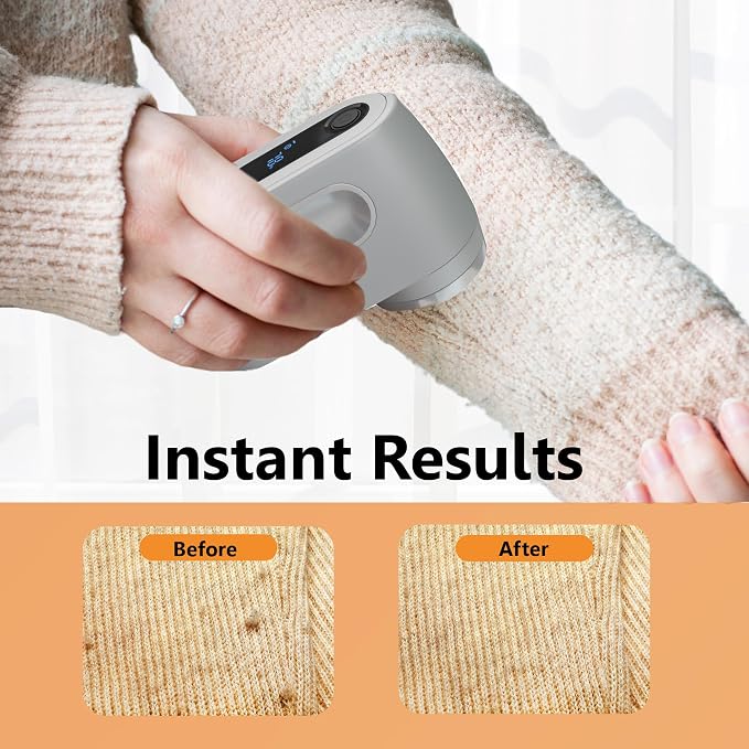 Pionix Fabric Shaver, Sweater Shavers to Remove Pilling, High-Perf Defuzzer, Rechargeable Electric Lint Shaver for Fuzz and Lint Balls from Clothing, Upholstery 2000mah Battery (Matt Grey)