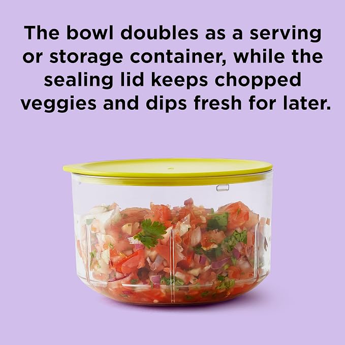 Chef’n VeggiChop Manual Hand-Powered Food Chopper and Processor, Chops Vegetables, Onions, Peppers, Nuts for Salsa, Guacamole, Hummus – White