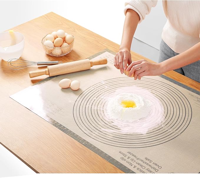Silicone Pastry Mat 36x24 Inch Extra Large Baking Mat with Measurements, Nonstick Kitchen Counter Mats for Dough, Pastry, Dough Rolling, Kneading Board, Pie Crust, Fondant, Bread, Pasta, Pizza