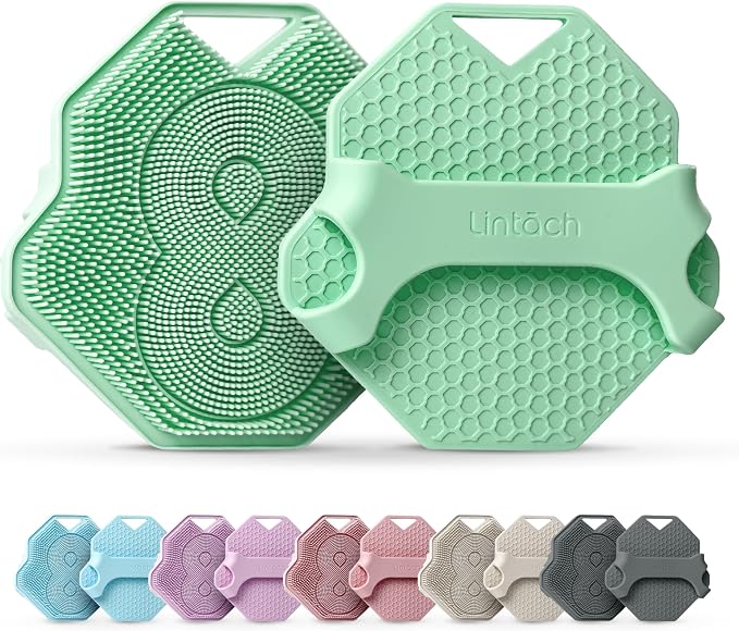 Silicone Shower Scrubber for Body – Exfoliating Loofah Alternative, Zinc & Silver-Infused, Hygienic & Gentle for Sensitive Skin, Durable & Long-Lasting Body Scrubber for Men & Women - Mint