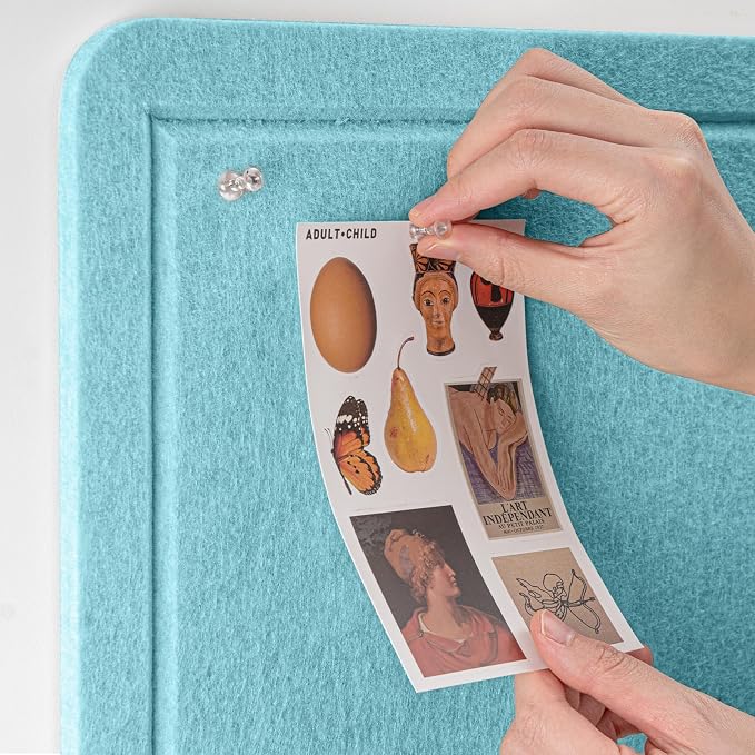 Felt Bulletin Board 36x24 inches, Decorative Pin Board for Home & Office | Cork Board Alternative for Wall with Push Pins, Display Mood Board for Photos, Notes & Reminders