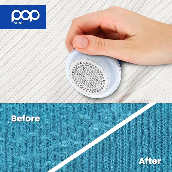 Fabric Shaver, Lint Remover Electric (Royal Blue) – Rechargeable, 6 Blade System, Fabric Lint Shaver w/LED Light | One-Touch Activation Pill Shaver for Clothes - Electric Lint Remover Fabric Shaver