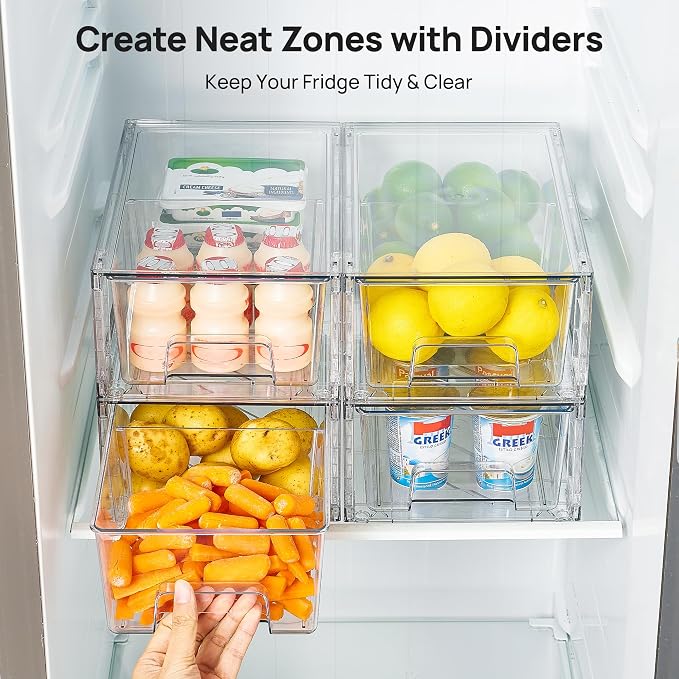 Vtopmart Clear Stackable Storage Drawers