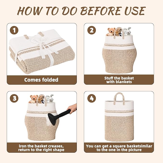 Woven Laundry Basket for Clothes, 100 L Large Rectangle Laundry Hampers, Nursery Storage Basket for Toys, Tall Dirty Clothes Hamper for Bedroom Aesthetic, Bathroom, Laundry Room