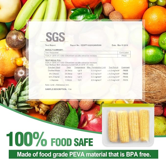 6 Pack Freezer Bags Gallon, Reusable Freezer Bags, Food Storage Bags, BPA Free Same as Reusable Ziploc Bags, Leakproof Extra Thick for Traveling & Household, Grey
