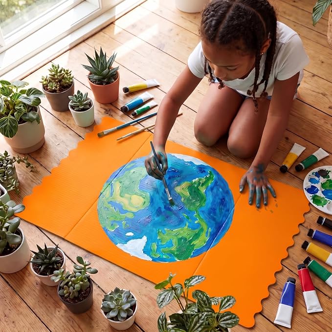 Mooliwe 4 Pack 26" x 17" Trifold Poster Board Tri Fold Poster Boards Foldable Corrugated Business Presentation Display Paper Boards for Science Fair Events, School Projects, Exhibitions