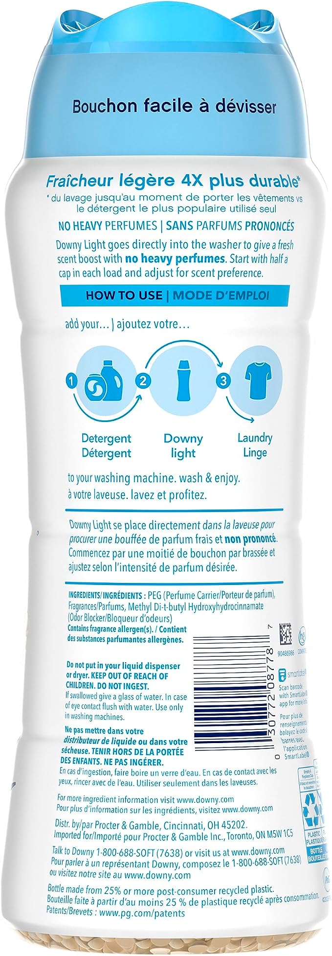 Downy Light Laundry Scent Booster Beads, Ocean Mist Scent, 18.2 OZ, In-wash fabric beads designed to be gentle with a light boost of scent, No Heavy Perfumes