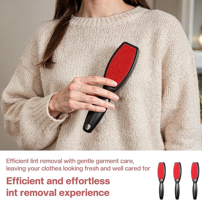 10 Pieces Lint Brushes, Double-Sided Lint Remover and Pet Hair Remover, Reusable Fabric Brush for Clothes, Furniture, Carpet, and Sheet Cleaning