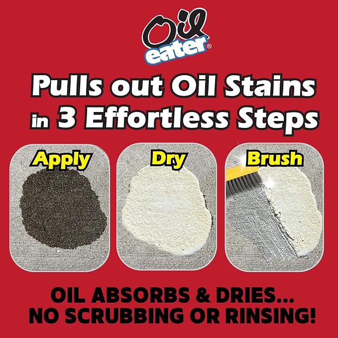 Overnight Stain Remover for Cleaning Oil Stains on Concrete, Driveway, Pavers & Garage Floors,White, AOD3232301 (Pack of 6)