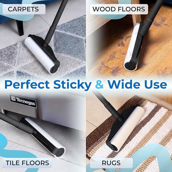 PetLovers Large Lint Roller with 3 Refills – 360 Total Sheets for Tackling Pet Hair, Extra Large Floor and Carpet Roller for Homes with Pets, Perfect for Floors, Furniture, and Loving Pet Owners