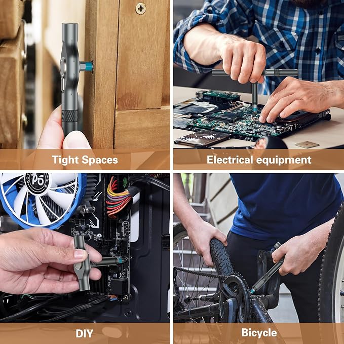 24 in 1 Magnetic Screwdriver Set, DIY Ratchet Screwdriver Set, Multi Bit Magnetic Drive Set with Detachable Ratchet Handle, Portable Precision Repair Tool Kit for Furniture Computer Bicycle