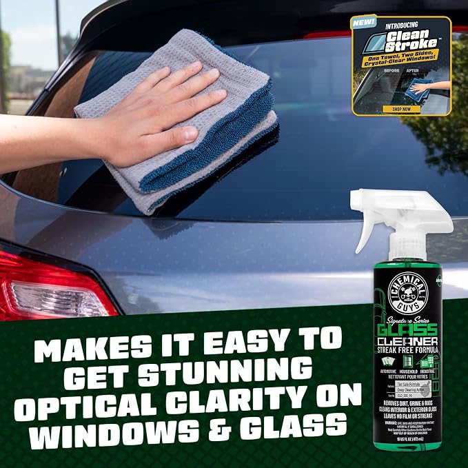 Chemical Guys CLD_202 Signature Series Glass Cleaner (Works on Glass, Windows, Mirrors, Navigation Screens & More; Car, Truck, SUV and Home Use), Ammonia Free & Safe on Tinted Windows, 128 fl oz