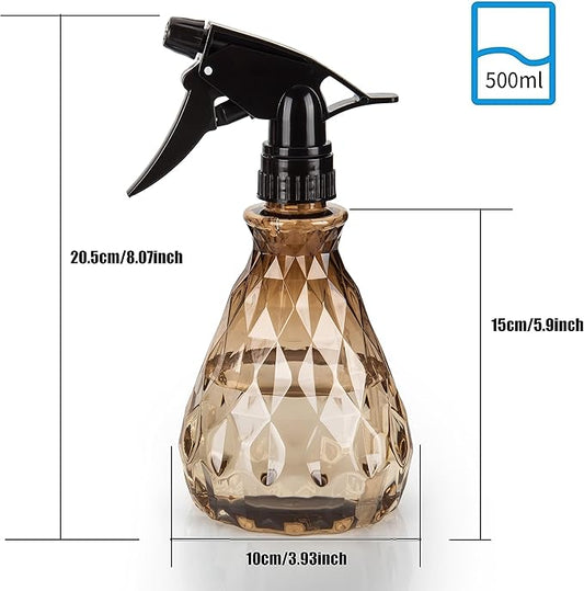 wugongshan 2 Pcs Spray Bottles, 500 ml/17 oz Empty Water Spray Bottles, Plastic Reusable Adjustable Mist Sprayer Squirt Bottles Containers Refillable for Cleaning Solutions, Gardening, Plants