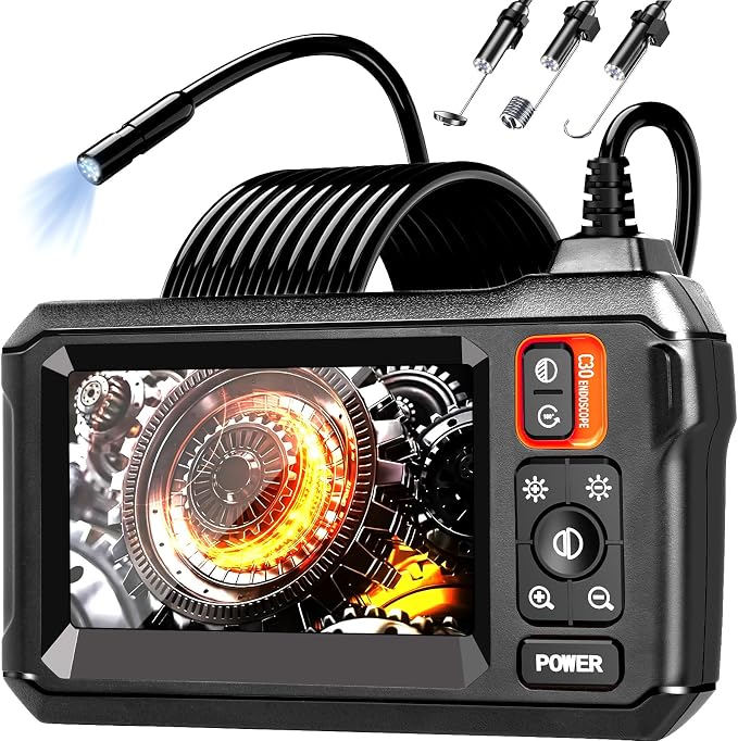 Daxiongmao Endoscope Camera with Light, 1080P HD Borescope, IP67 Waterproof Snake Camera – Ideal for Inspecting Walls, Vents, Automotive Engines, Pipes – A Great Gift Tool for Men (50ft)