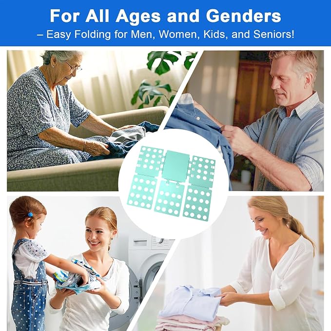 Plastic Clothes Folding Board, T-Shirt Folder Organizer for Laundry, Blue, 21.5 x 27.5 Inch, for Sweaters and Casual Wear (BLUE)