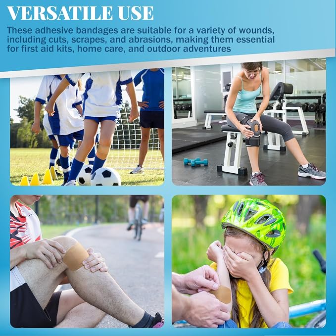 Geiserailie 60 Pcs Extra Large Flexible Adhesive Bandages 6"x3" Fabric Bandages with Non-Stick Pad Latex Free Painless Removal for Wound Care and First Aid