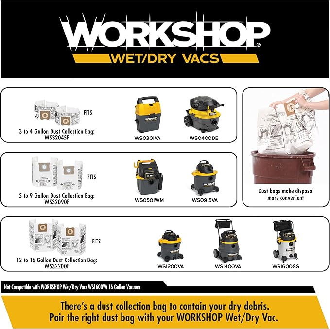 WORKSHOP Wet/Dry Vacs Shop Vacuum Accessories WS25030A Carpet and Hard Floor Nozzle Vac Attachment for Wet Dry Vacuum Cleaners, Fits Most 1-1/4-inch and 2-1/2-inch Extension Wands