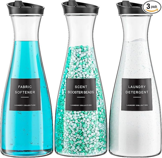 3 Pack Laundry Detergent Dispenser Container No Tray, 54OZ Laundry Soap Dispenser