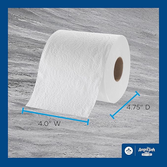Georgia-Pacific Angel Soft Ultra Professional Series 2-Ply Embossed Toilet Paper by GP PRO (Georgia-Pacific), 16560, Paper, 60 Count (Pack of 1), White 24000 sheets per case