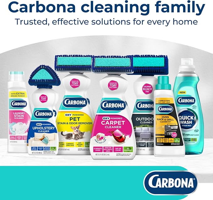Carbona Laundry Stain Scrubber & Remover (8.4 Fl Oz), Extra-Strength Bio-Enzyme Formula, Brush-Top Applicator for Fiber-Deep Clean, Fast & Easy