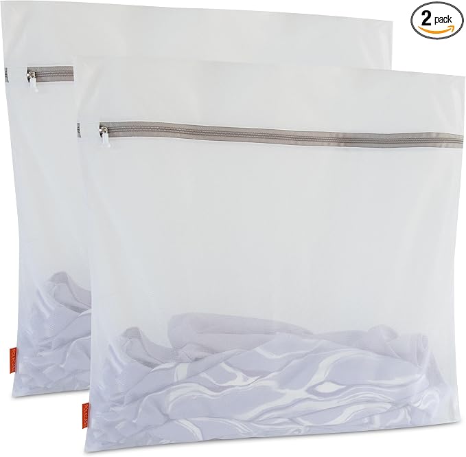 Mesh Laundry Bags 2 Pack (XX-Large, 24x24”) | Sturdy Zipper, For Delicates, Lingerie, Coats, Baby Clothes, Underwear, Washing Machine & Dryer Safe