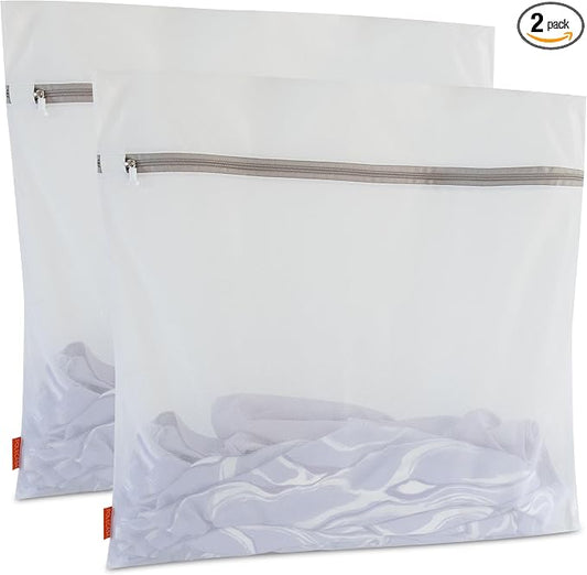 Mesh Laundry Bags 2 Pack (XX-Large, 24x24”) | Sturdy Zipper, For Delicates, Lingerie, Coats, Baby Clothes, Underwear, Washing Machine & Dryer Safe