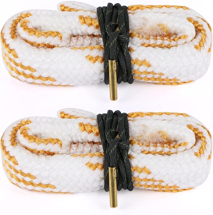 2Pack/3Pack Bore Rope Brush Gun Cleaner Cleaning Snakes, Barrel Snake for 5.56mm/.223/.22/9mm/Cal .380/12 GA/. 30 Cal/.308/.44 Cal. Rifle Shotgun Gun Cleaning(Choose Your Cal)